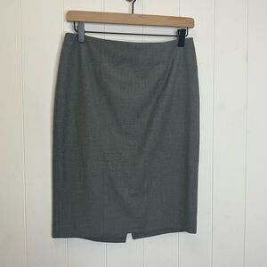 Ann Taylor Women's Size 4 Grey A Line Pencil Skirt Slit Workwear Stretch